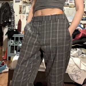 Abercrombie & Fitch Plaid High-Waisted Pants, size M